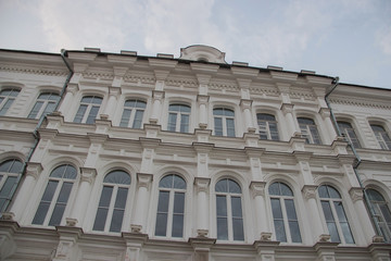 Yaroslavl. Historic buildings; 18th-19th century; Beautiful ceremonial buildings at sunset.