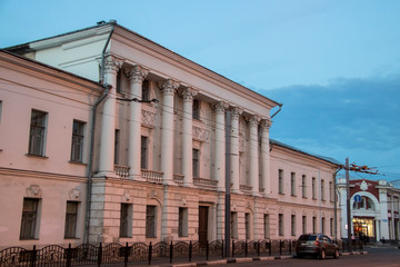 Yaroslavl. Historic buildings; 18th-19th century; Beautiful ceremonial buildings at sunset.