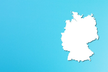 Germany map on blue background with copy space