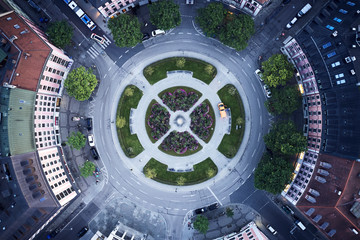 Drone photography: aerial view of Gärtnerplatz, Munich 