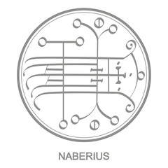 Vector icon with symbol of demon Naberius. Sigil of Demon Naberius