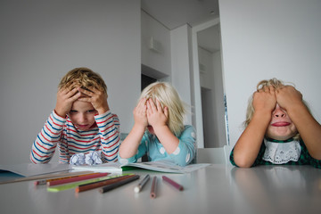 kids bored of doing homework, learning stress