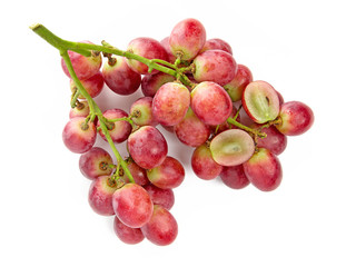 Fresh red grape isolated on white background.
