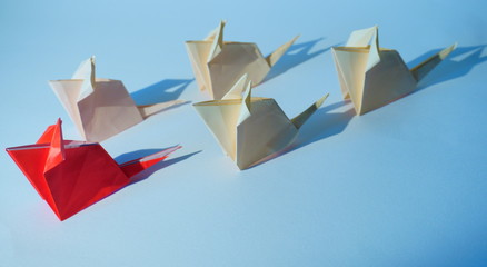 整列したねずみの折り紙３