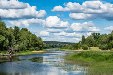 summer, warm, clear, serene, day, trip, journey, walk, vacation, nature, flora, landscape, landscape, mountains, greenery, forest, trees, thickets, grass, grasses, shade, from, sun, river, water, ripp