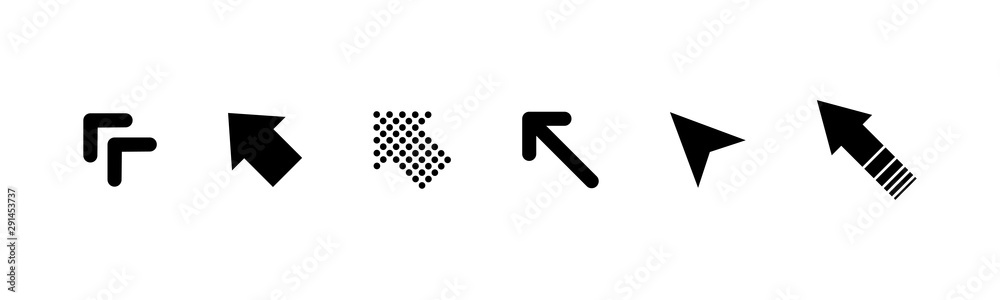 Canvas Prints black arrows collection. set of black arrow cursor icons in a row isolated on white background. arro