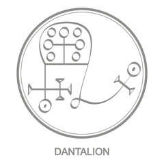 Vector icon with symbol of demon Dantalion. Sigil of Demon Dantalion