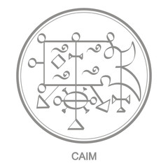 Vector icon with symbol of demon Caim. Sigil of Demon Caim