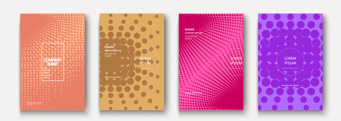 Minimalist modern cover collection design. Dynamic colorful halftone gradients. Future geometric patterns lines and dots vector background. Trendy minimalist poster template for business, web