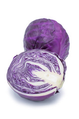 Purple cabbage isolated on white background