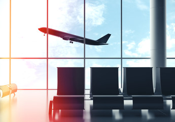 Big airplane flying in sky