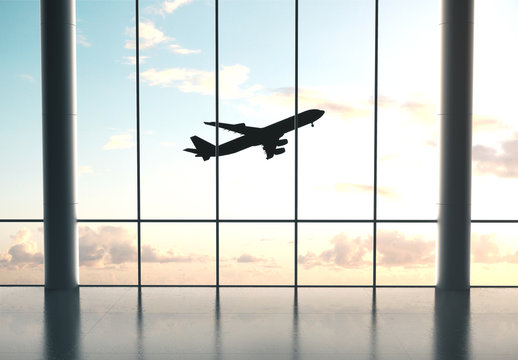 Airport Interior With Windows