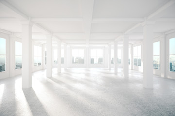 Spaciou interior with columns