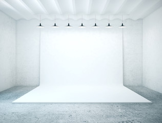 White backdrop in room