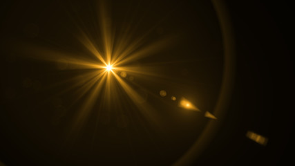 Lens Flare light over Black Background. Easy to add overlay or screen filter over Photos.