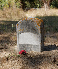 Old Eroded Blank Grave Stone Tombstone