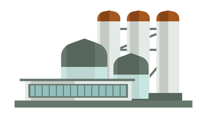 Nuclear plant or industrial factory building, isolated construction