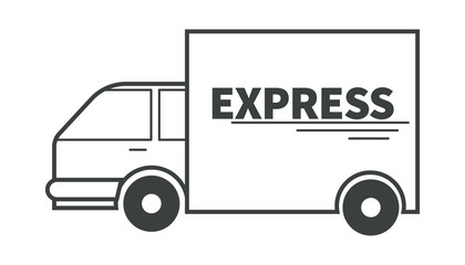 Van or truck, delivery service goods shipping isolated icon