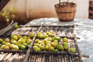 Fresh raw figs drying at the sun in Puglia, Italuy