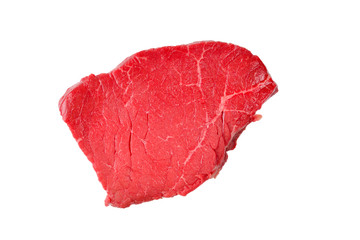 Beef steak isolated on white background.