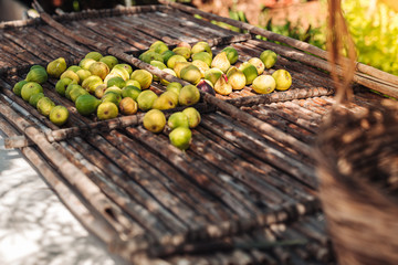 Fresh raw figs drying at the sun in Puglia, Italuy
