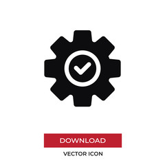 Gear vector icon in modern style for web site and mobile app