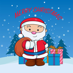 santa claus brings chistmas gifts
