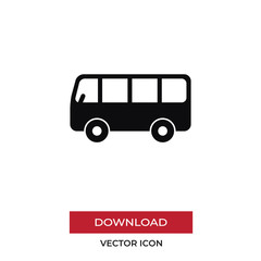 Bus vector icon in modern style for web site and mobile app