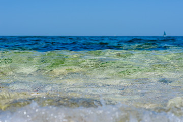Obraz premium Seascape background- sea and stones