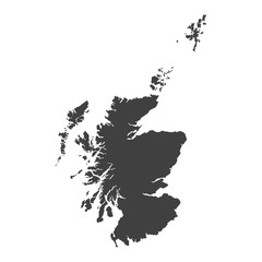 Scotland map in black color on a white background