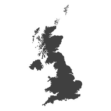 UK map in black color on a white background