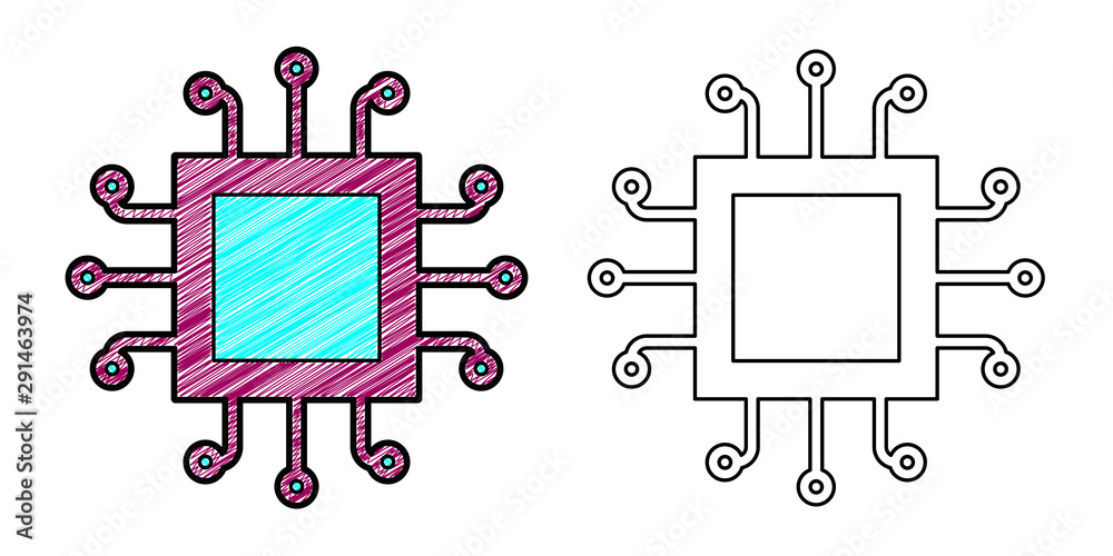 Poster processor icon design vector with texture. editable outline for other style