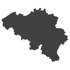 Belgium map in black color on a white background