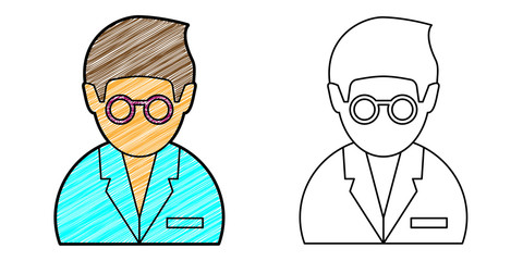 scientists icon design vector with texture. editable outline for other style