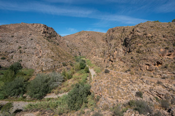 Fototapeta na wymiar Canyon and gorges of the Darrical river (Spain)