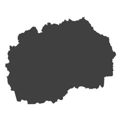 Macedonia map in black color on a white background