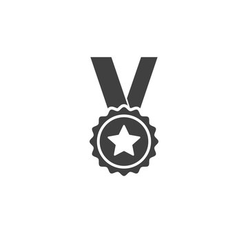 Medal icon in black color on a white background