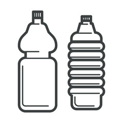 Plastic bottles isolated icons, mineral water container