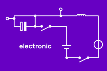 Electronic circuit scheme. Technology concept. Vector.