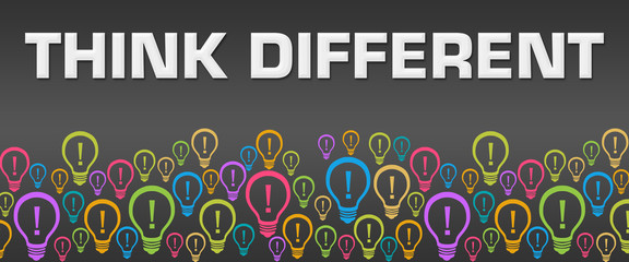 Think Different Dark Colorful Bulbs With Text 