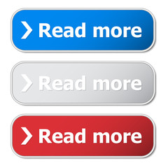 Set of read more button with metal frame and shadow