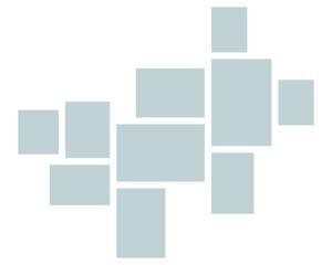 Vector Mood Board & Branding Presentation. Creative Theme Mood Board, Logo Template, Collage Frames with Universal Colour Palette. Picture Display & Montage. - Vector