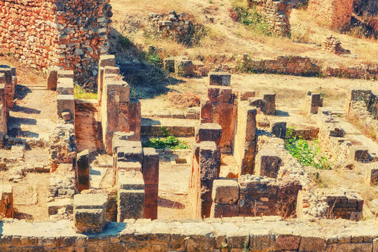 The Ruins Of The House Of Hannibal At The Excavations Of Carthage. The Carthaginian General Of The Punic Wars Was Born Here.