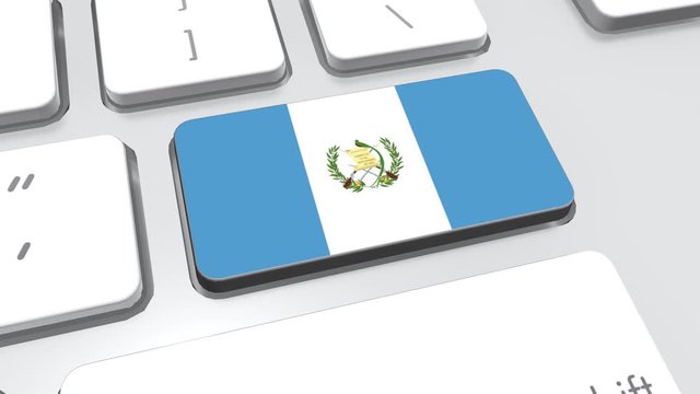 Guatemala flag on computer keyboard.