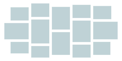 Vector Mood Board & Branding Presentation. Creative Theme Mood Board, Logo Template, Collage Frames with Universal Colour Palette. Picture Display & Montage. - Vector