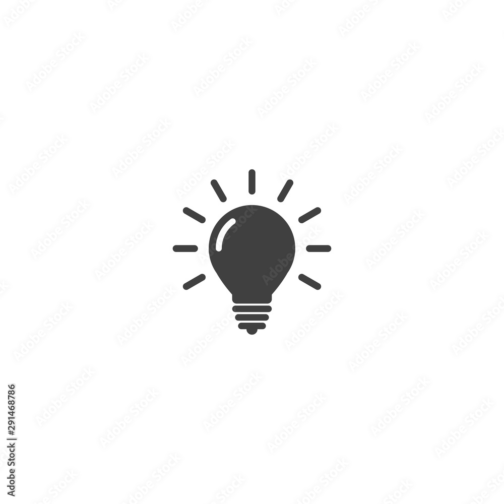 Poster lightbulb icon in black color on a white background