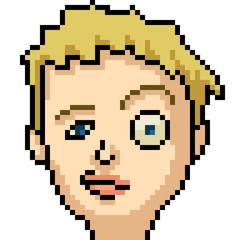 vector pixel art funny face