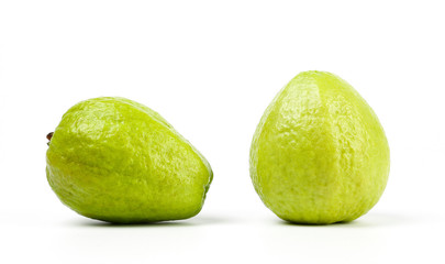 Fresh red guava isolated on white background.