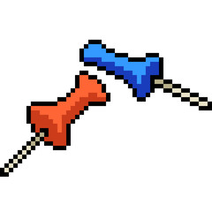 vector pixel art pin nail
