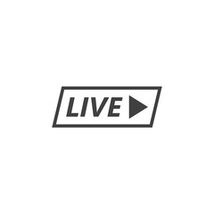 Live logo icon in black color on a white background